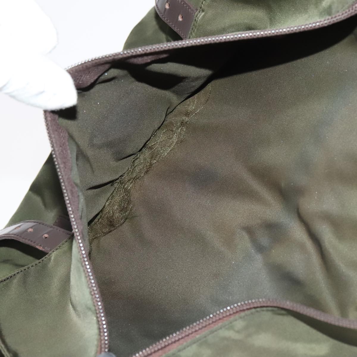 Prada Re-Edition Khaki Synthetic Shoulder Bag (Pre-Owned)