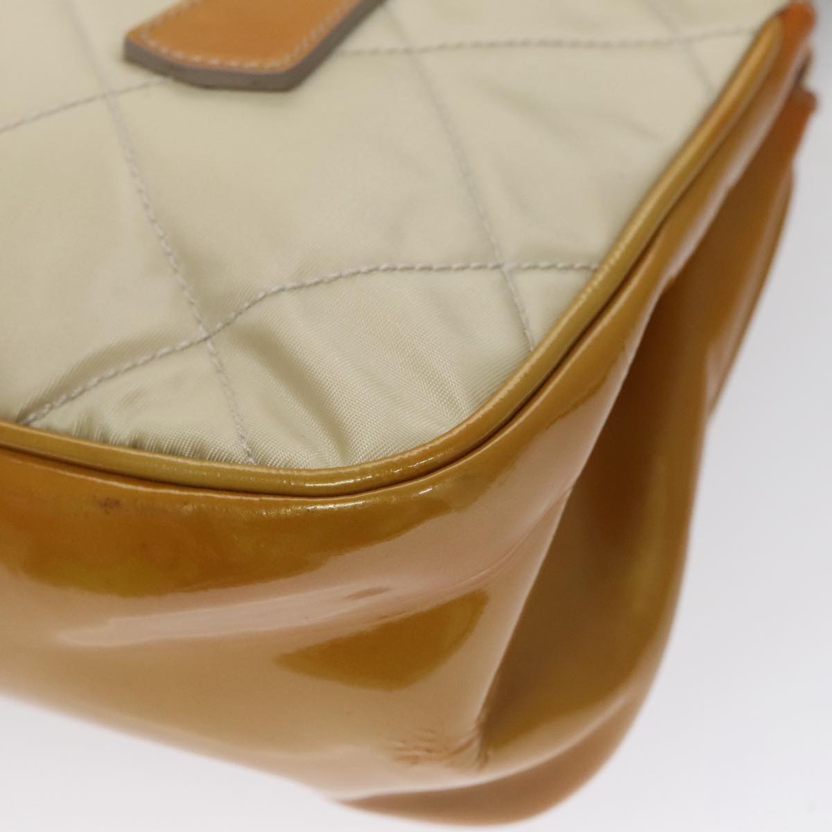 Prada Tessuto Beige Synthetic Shoulder Bag (Pre-Owned)