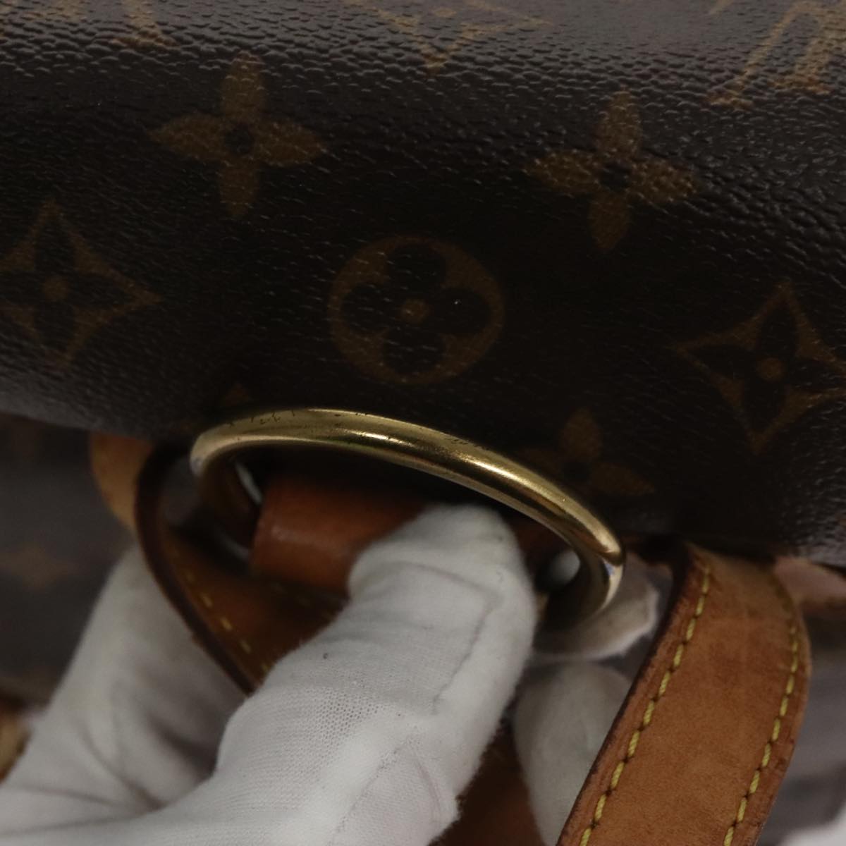 Louis Vuitton Montsouris Mm Brown Canvas Backpack Bag (Pre-Owned)