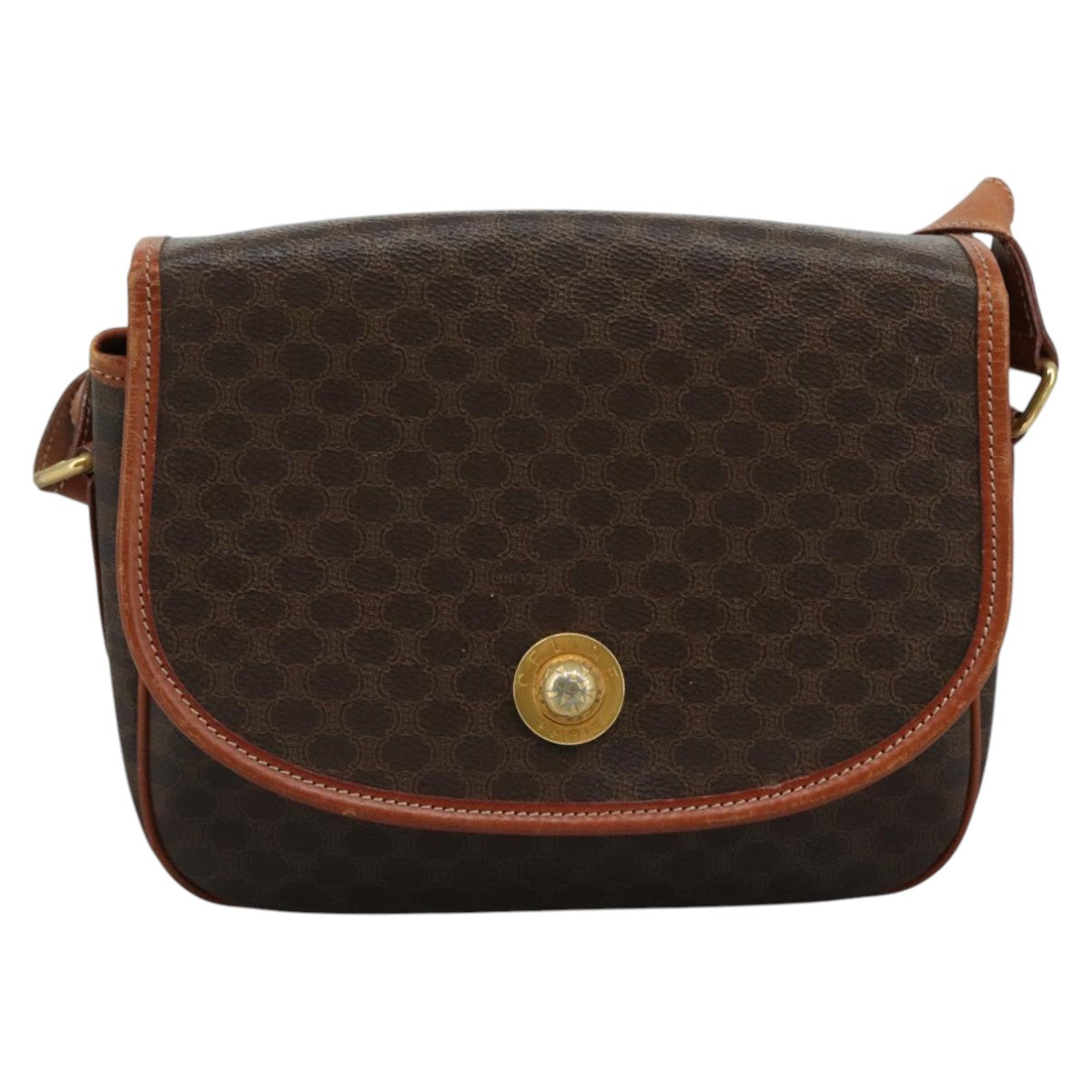 Céline Macadam Brown Canvas Shoulder Bag (Pre-Owned)