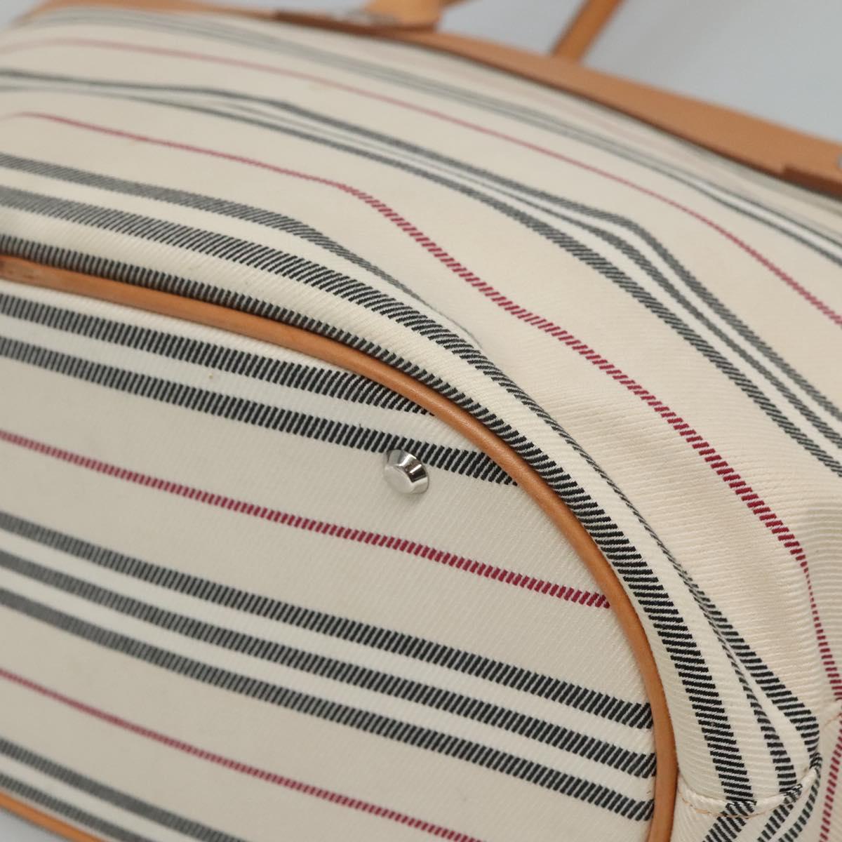 Burberry Nova Check White Canvas Tote Bag (Pre-Owned)