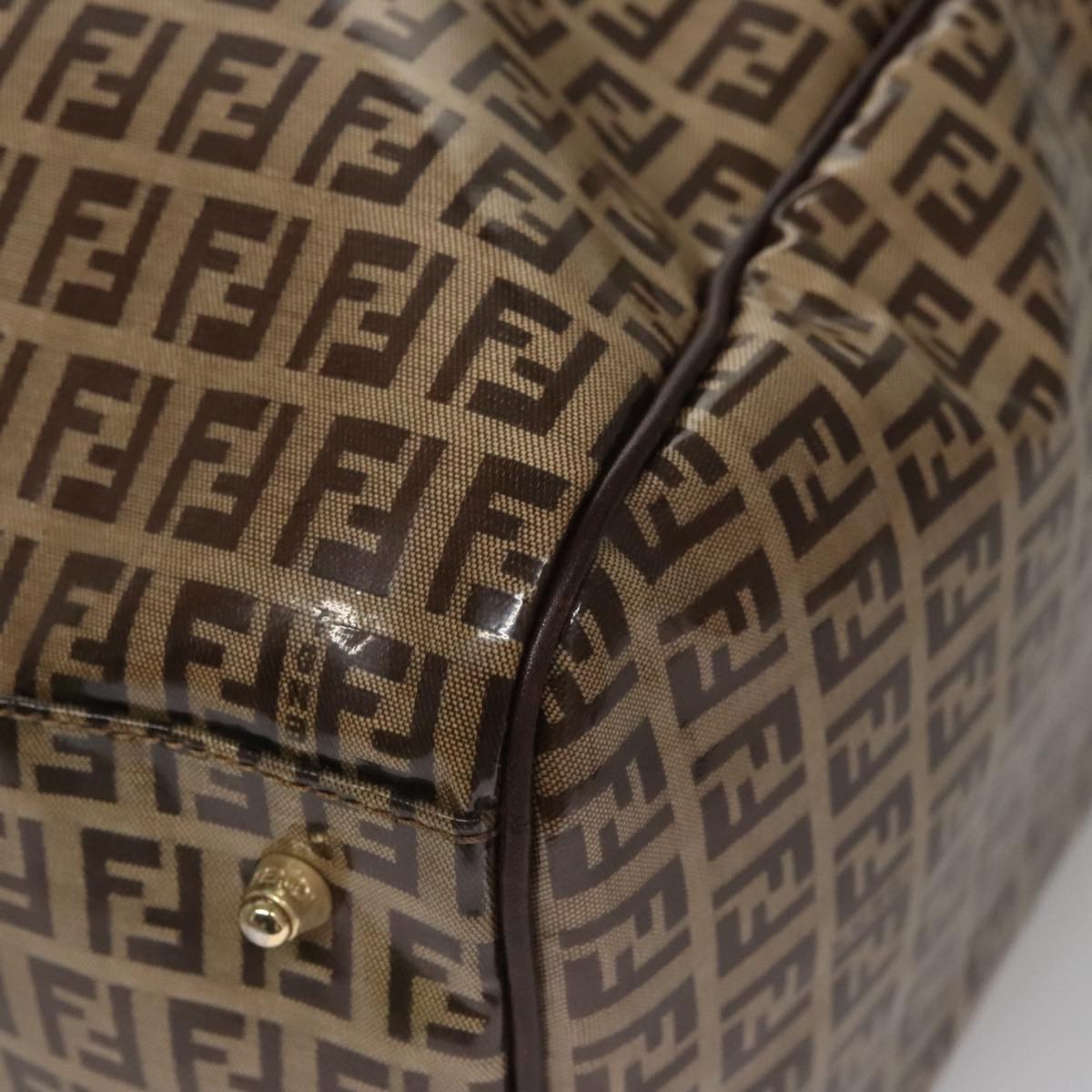 Fendi Zucchino Brown Canvas Travel Bag (Pre-Owned)