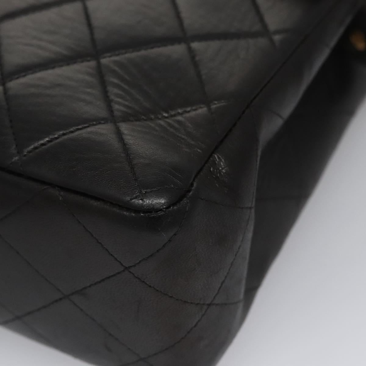 Chanel Single Flap Black Leather Backpack Bag (Pre-Owned)
