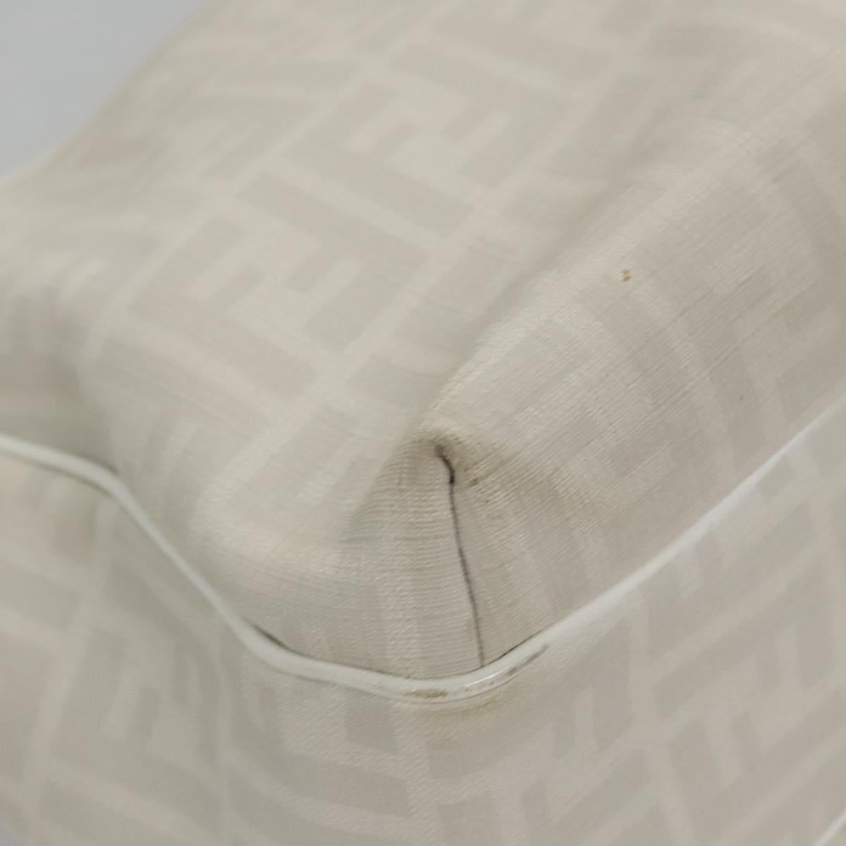 Fendi Zucca White Canvas Handbag (Pre-Owned)
