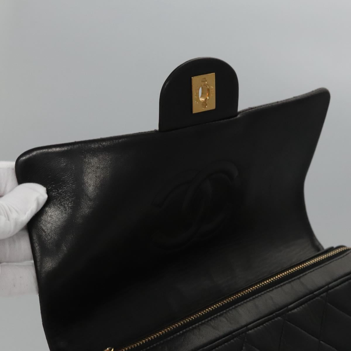 Chanel Single Flap Black Leather Backpack Bag (Pre-Owned)