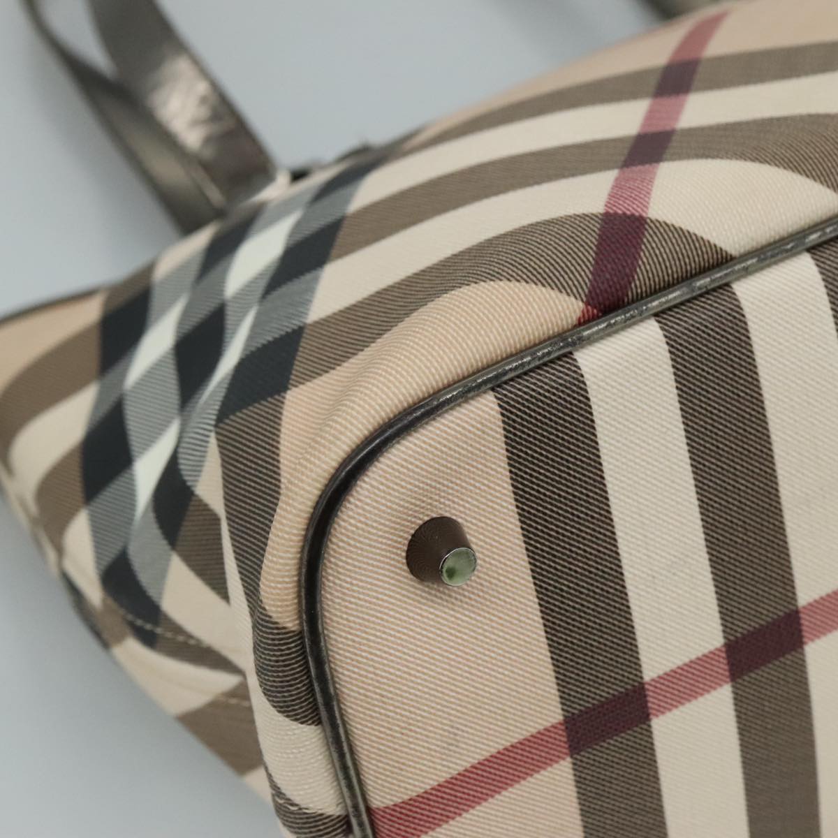 Burberry Nova Check Beige Canvas Tote Bag (Pre-Owned)