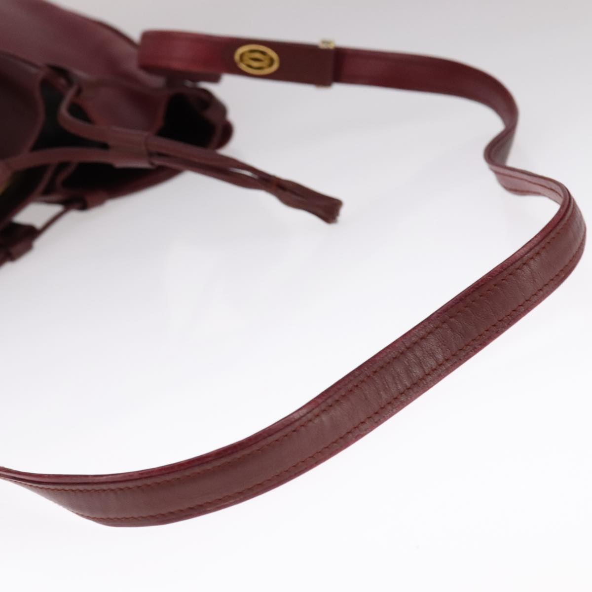 Cartier Must De Cartier Burgundy Leather Shoulder Bag (Pre-Owned)