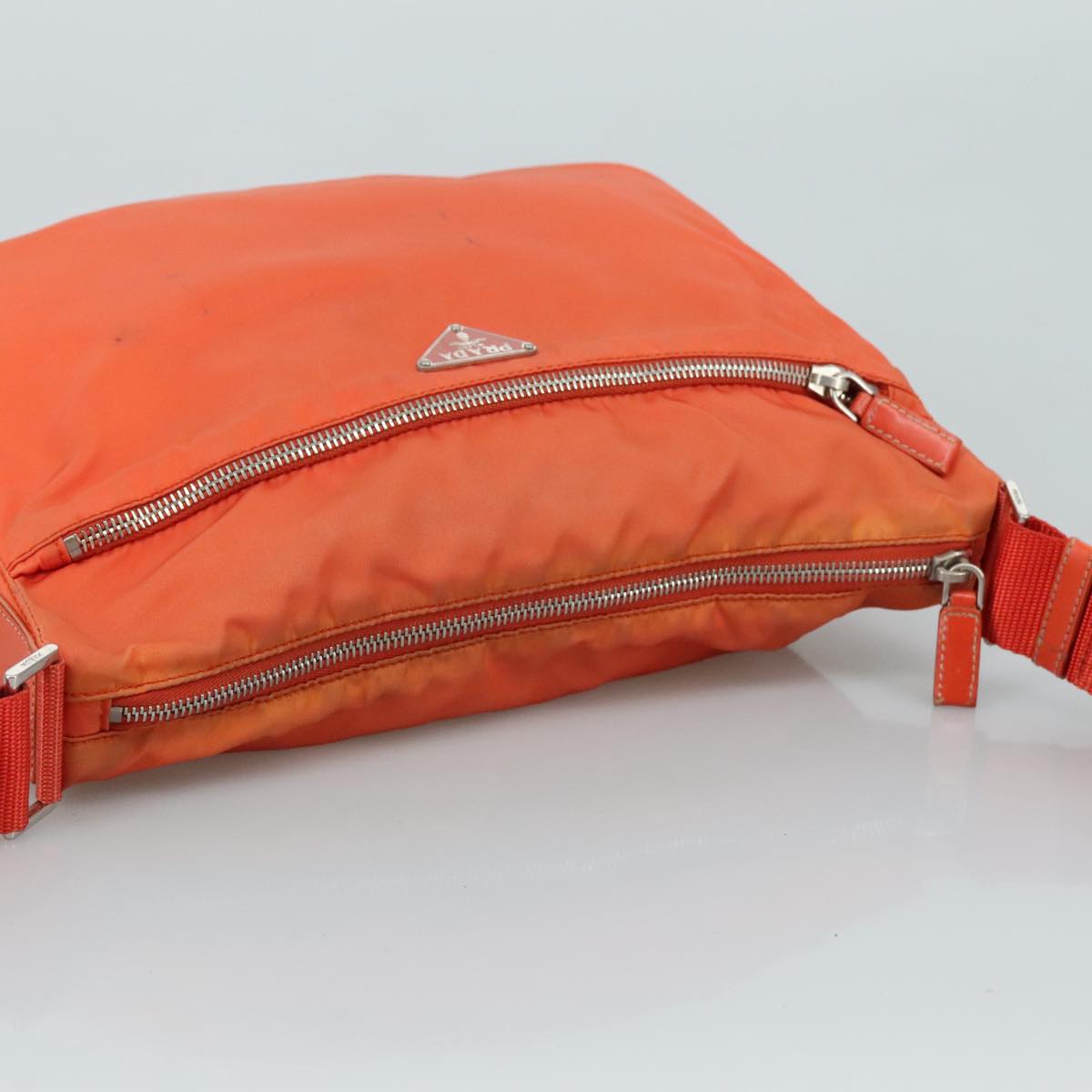 Prada Tessuto Orange Synthetic Shoulder Bag (Pre-Owned)
