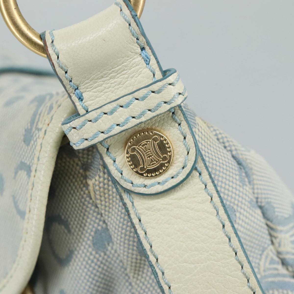 Céline Macadam Blue Canvas Shoulder Bag (Pre-Owned)