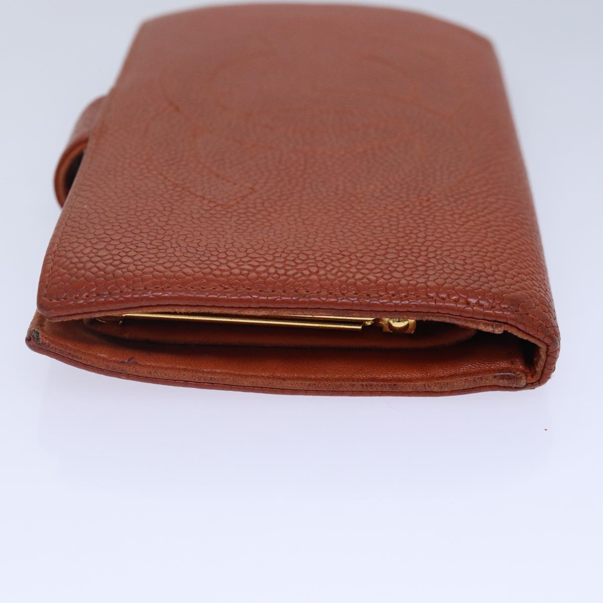 Chanel Porte Carte Orange Leather Wallet (Pre-Owned)