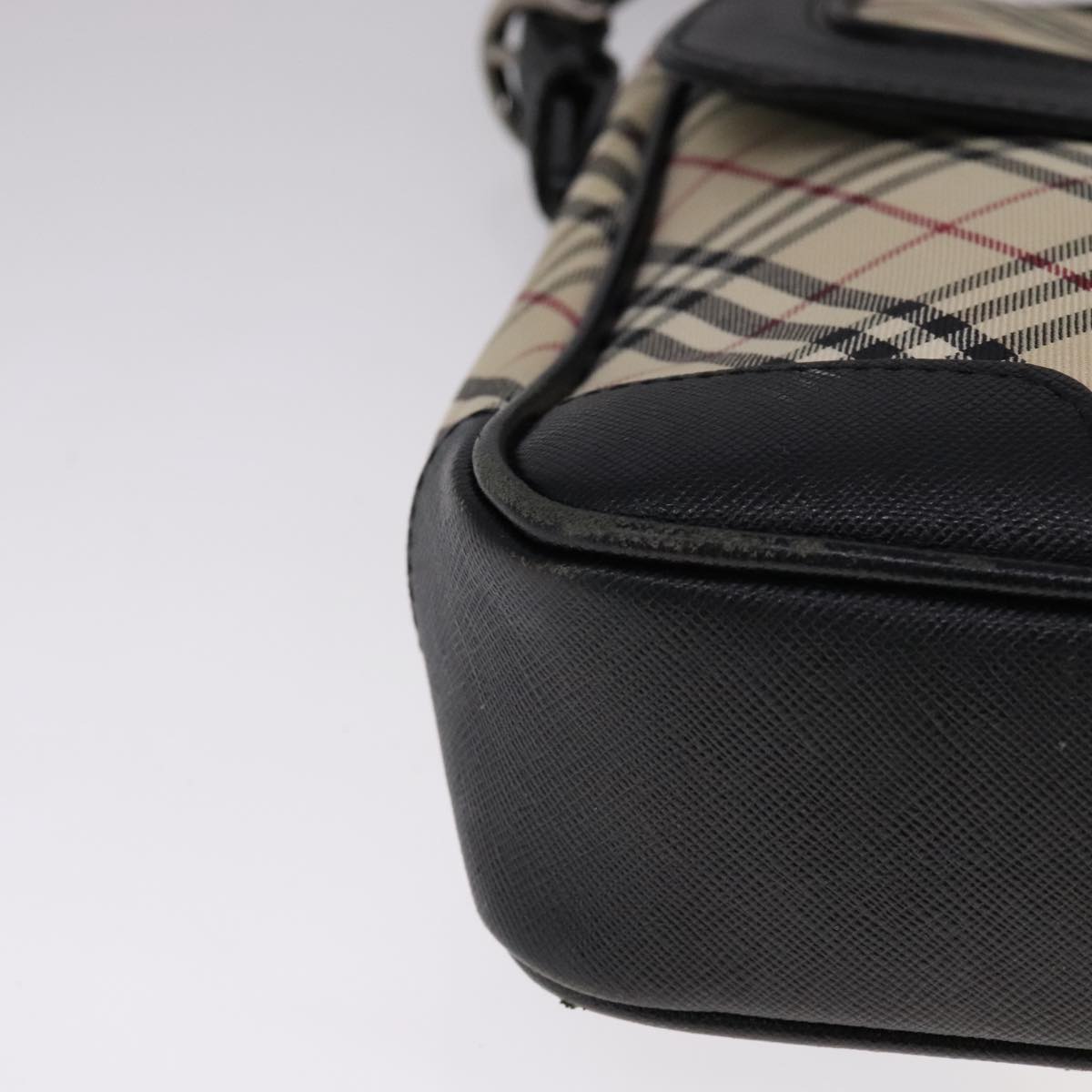 Burberry Nova Check Beige Canvas Shoulder Bag (Pre-Owned)