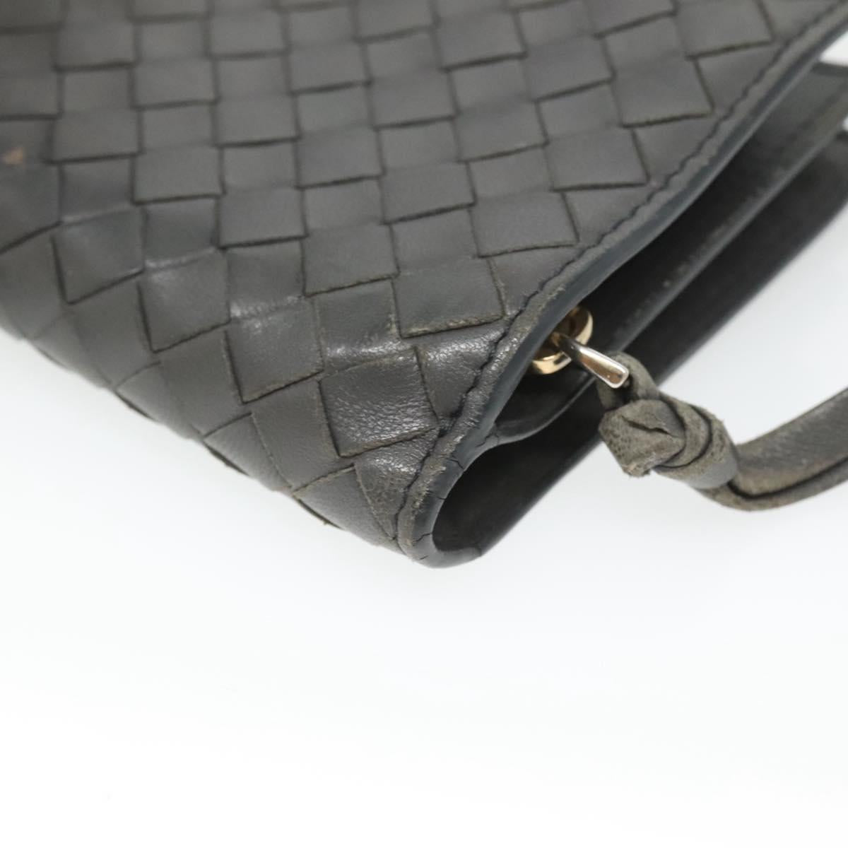 Bottega Veneta Intrecciato Grey Leather Wallet (Pre-Owned)