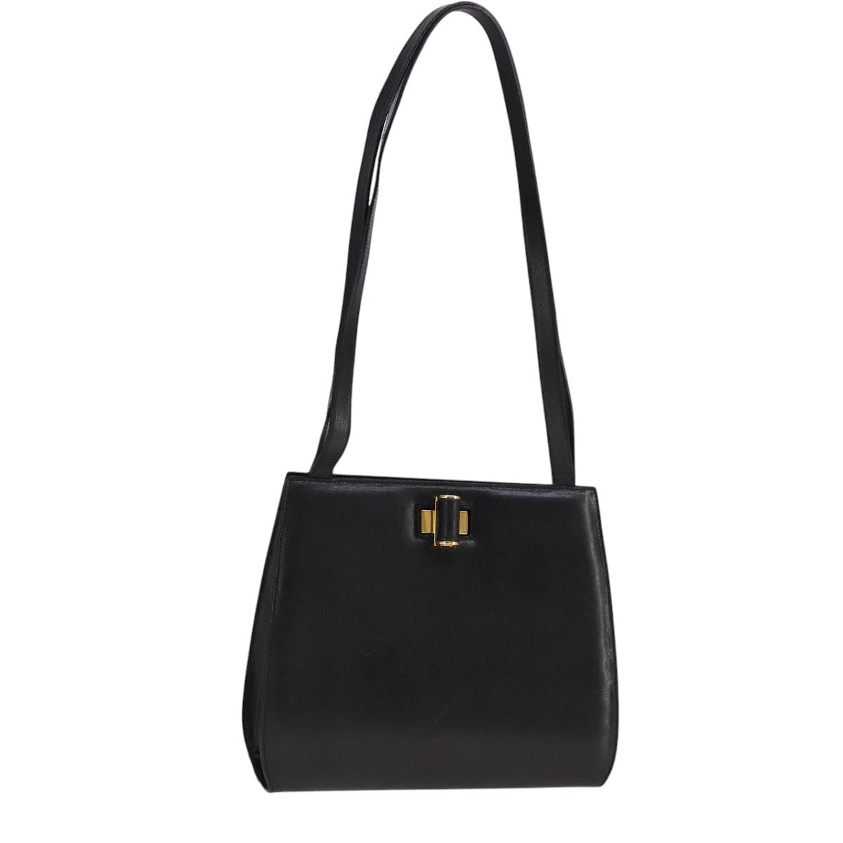 Salvatore Ferragamo Vara Black Leather Shoulder Bag (Pre-Owned)