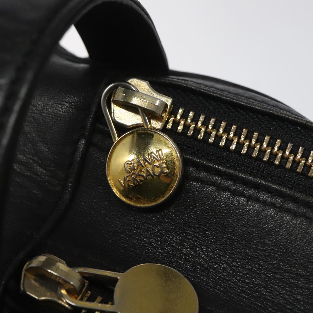Versace Gianni Black Leather Clutch Bag (Pre-Owned)