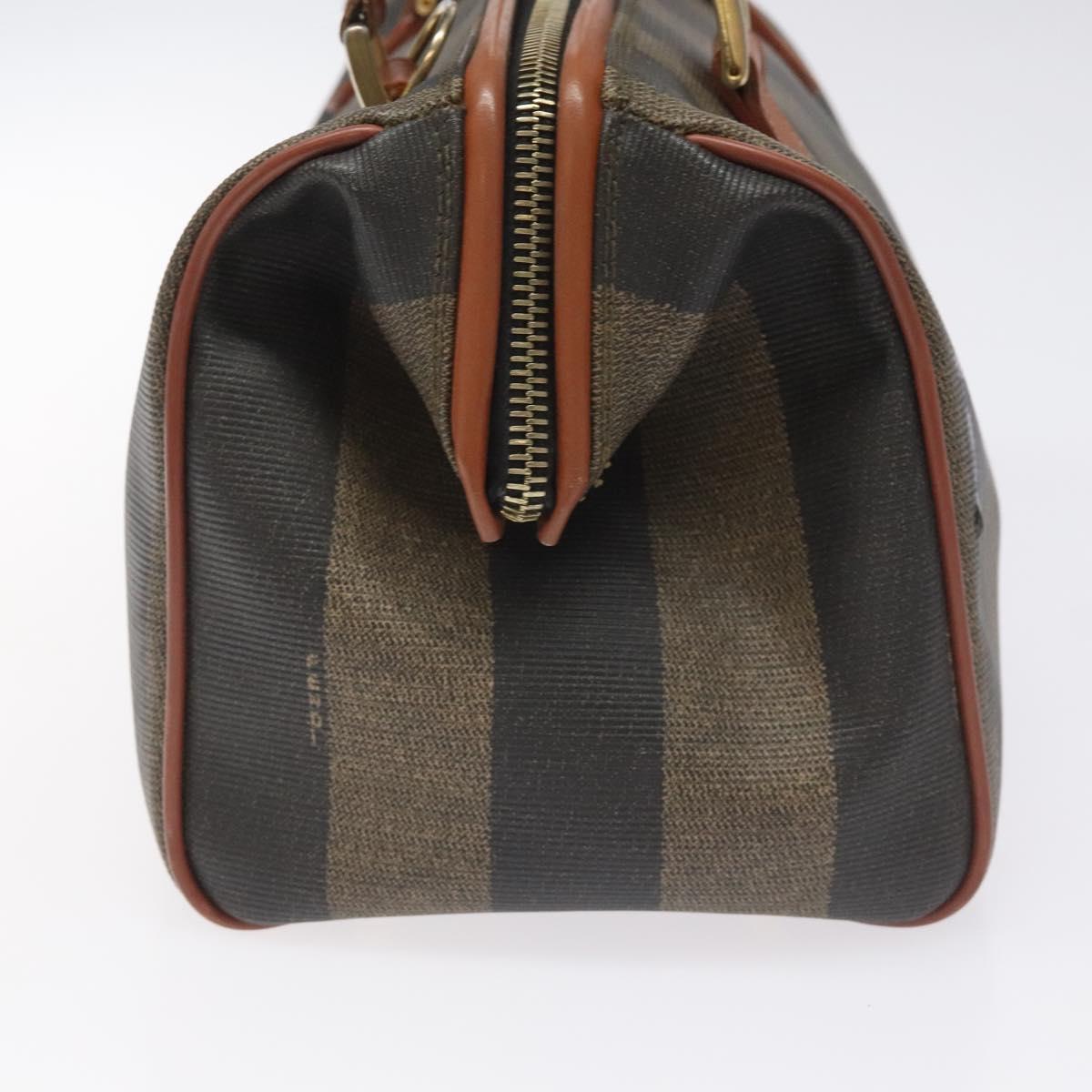 Fendi Pequin Brown Canvas Handbag (Pre-Owned)