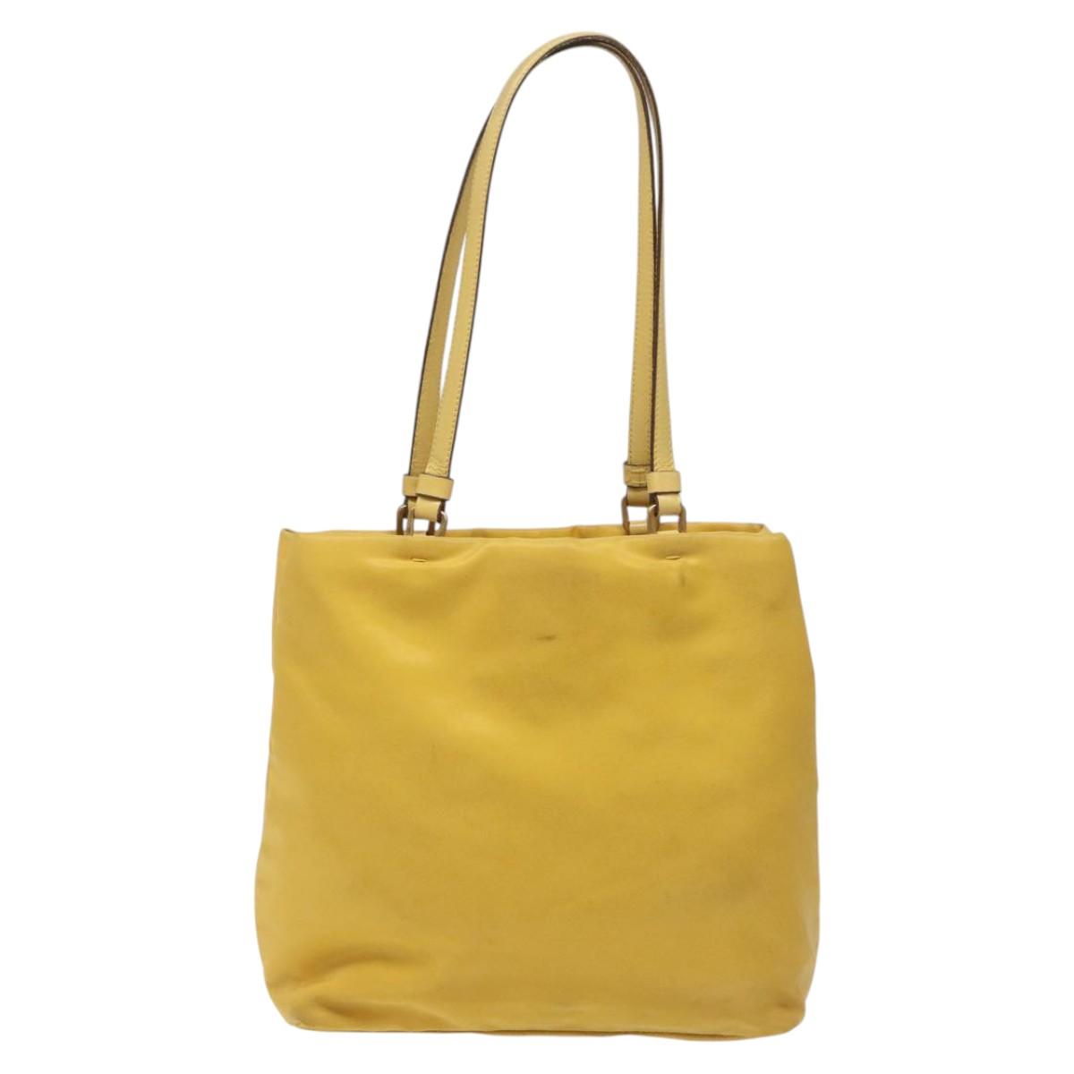 Prada Re-Nylon Yellow Synthetic Tote Bag (Pre-Owned)