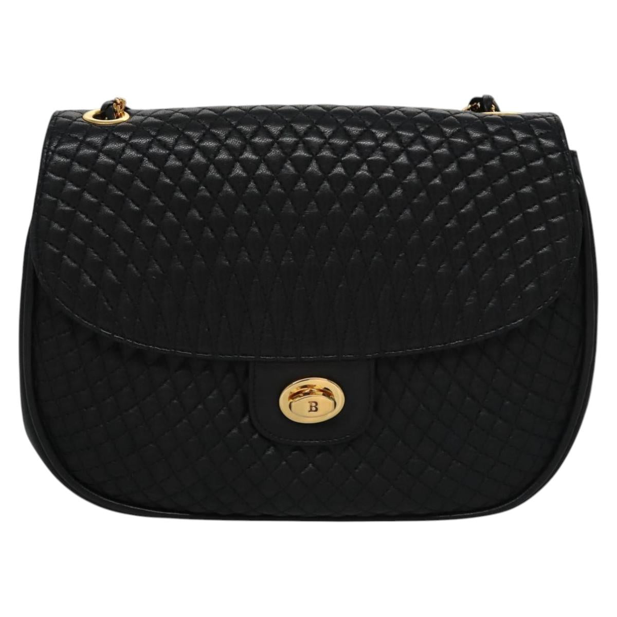 Bally Black Leather Shoulder Bag (Pre-Owned)