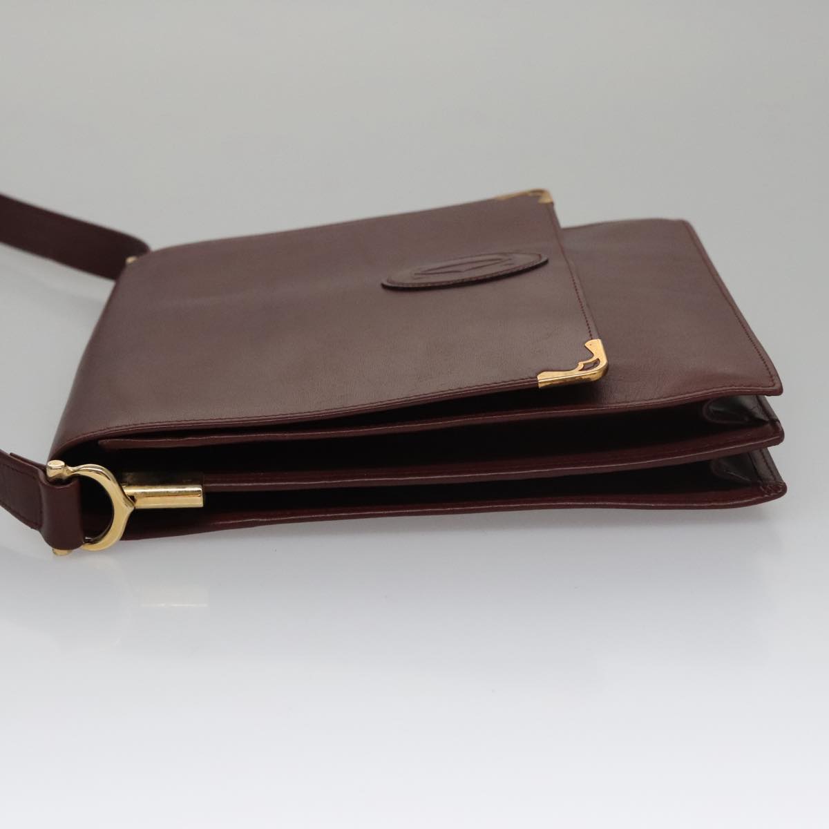 Cartier Must De Cartier Burgundy Leather Shoulder Bag (Pre-Owned)