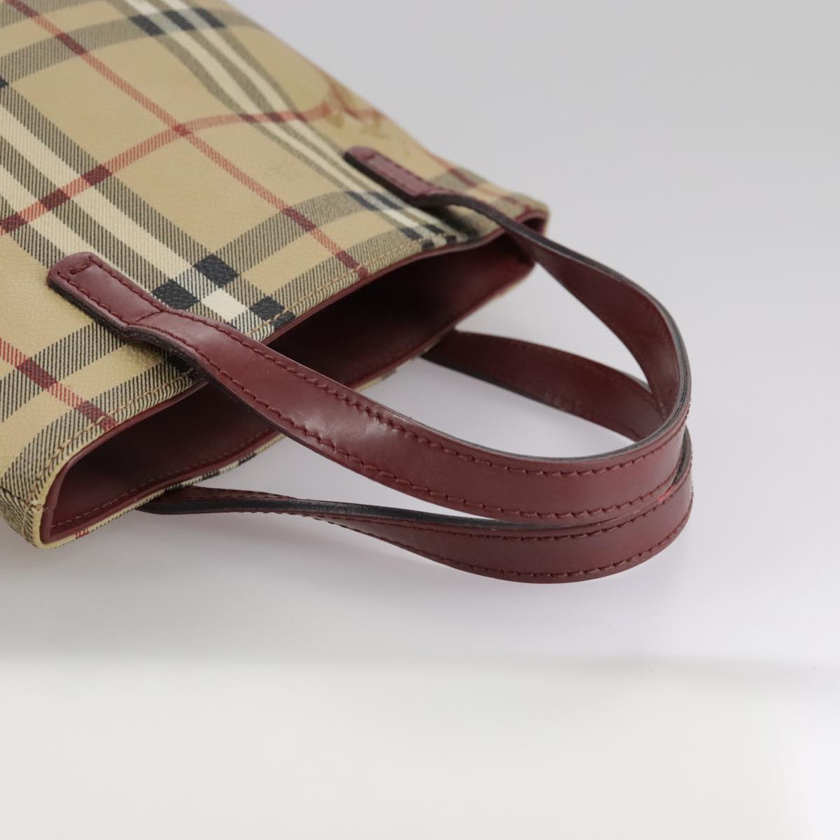 Burberry Haymarket Beige Canvas Handbag (Pre-Owned)