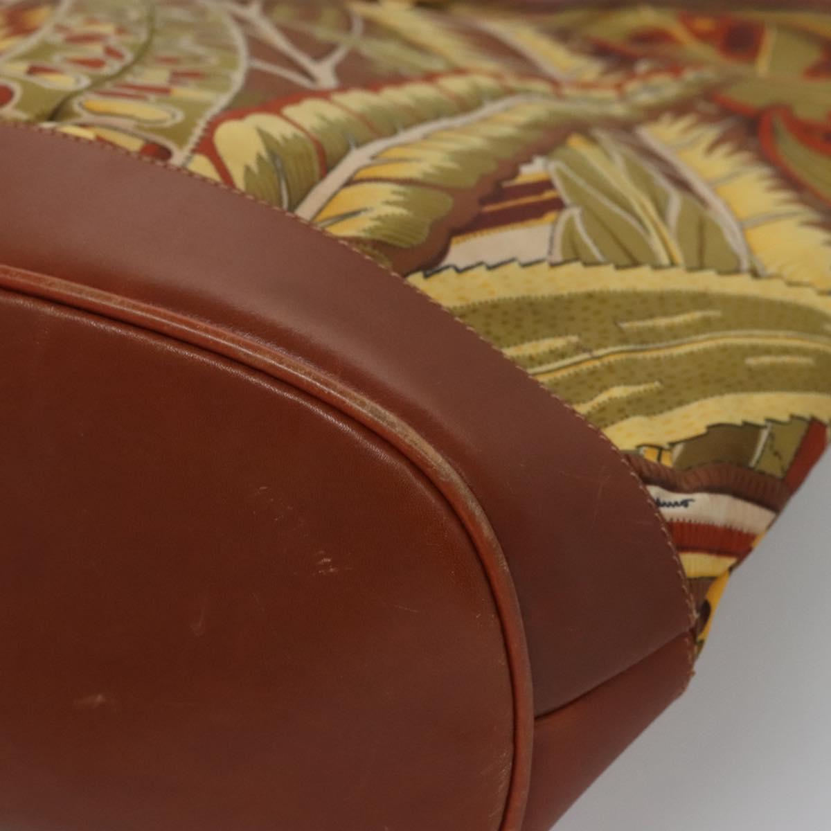 Salvatore Ferragamo Brown Canvas Shoulder Bag (Pre-Owned)