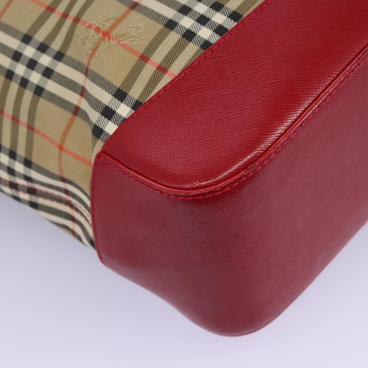 Burberry Nova Check Beige Canvas Shoulder Bag (Pre-Owned)