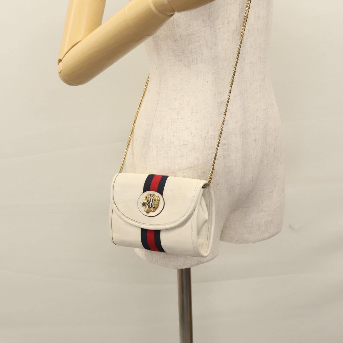 Gucci Rajah White Leather Shoulder Bag (Pre-Owned)