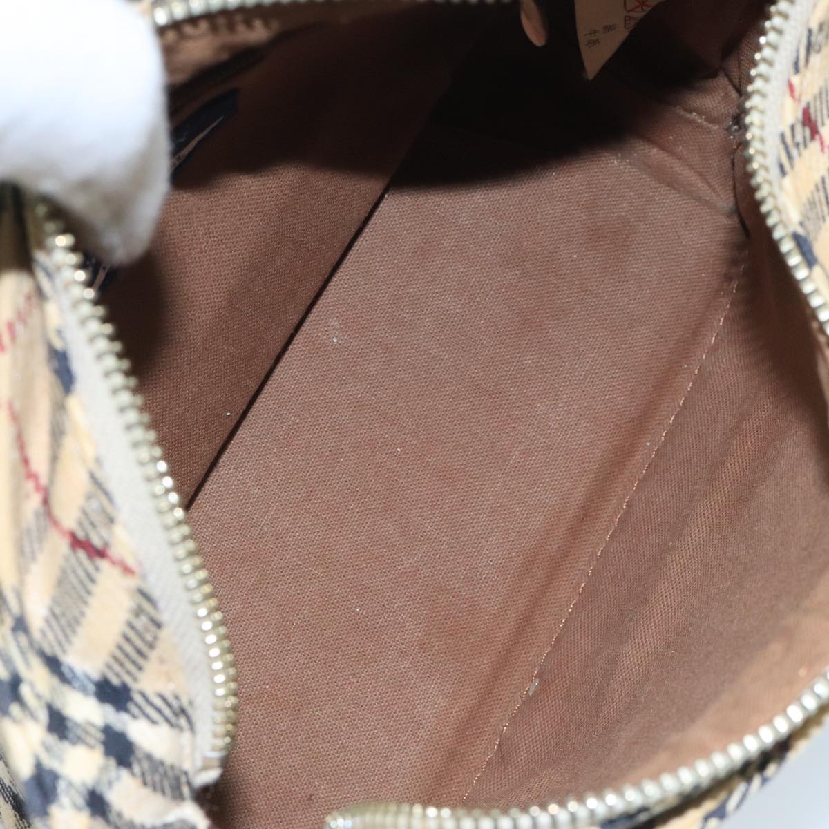 Burberry Nova Check Beige Canvas Shoulder Bag (Pre-Owned)