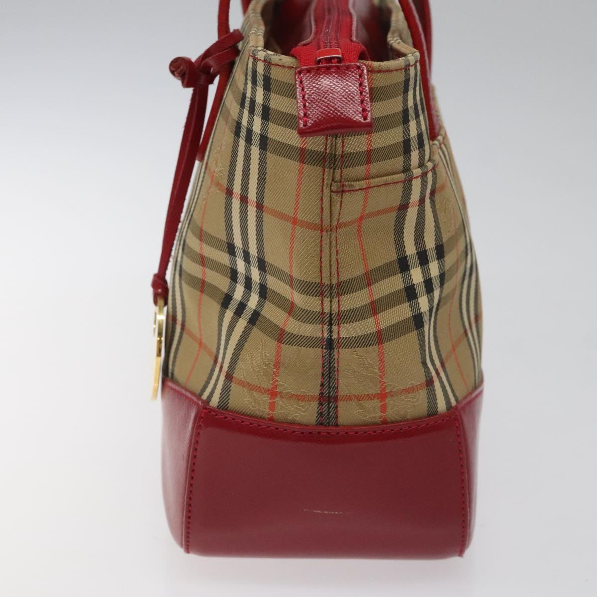 Burberry Nova Check Beige Canvas Handbag (Pre-Owned)