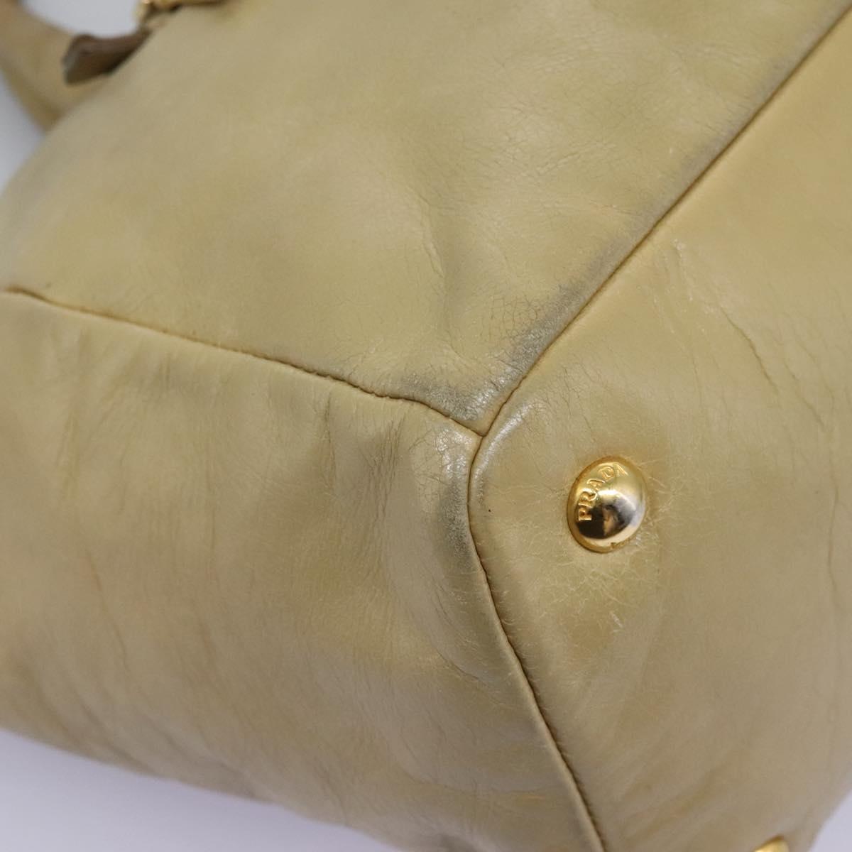 Prada Vitello Beige Leather Handbag (Pre-Owned)