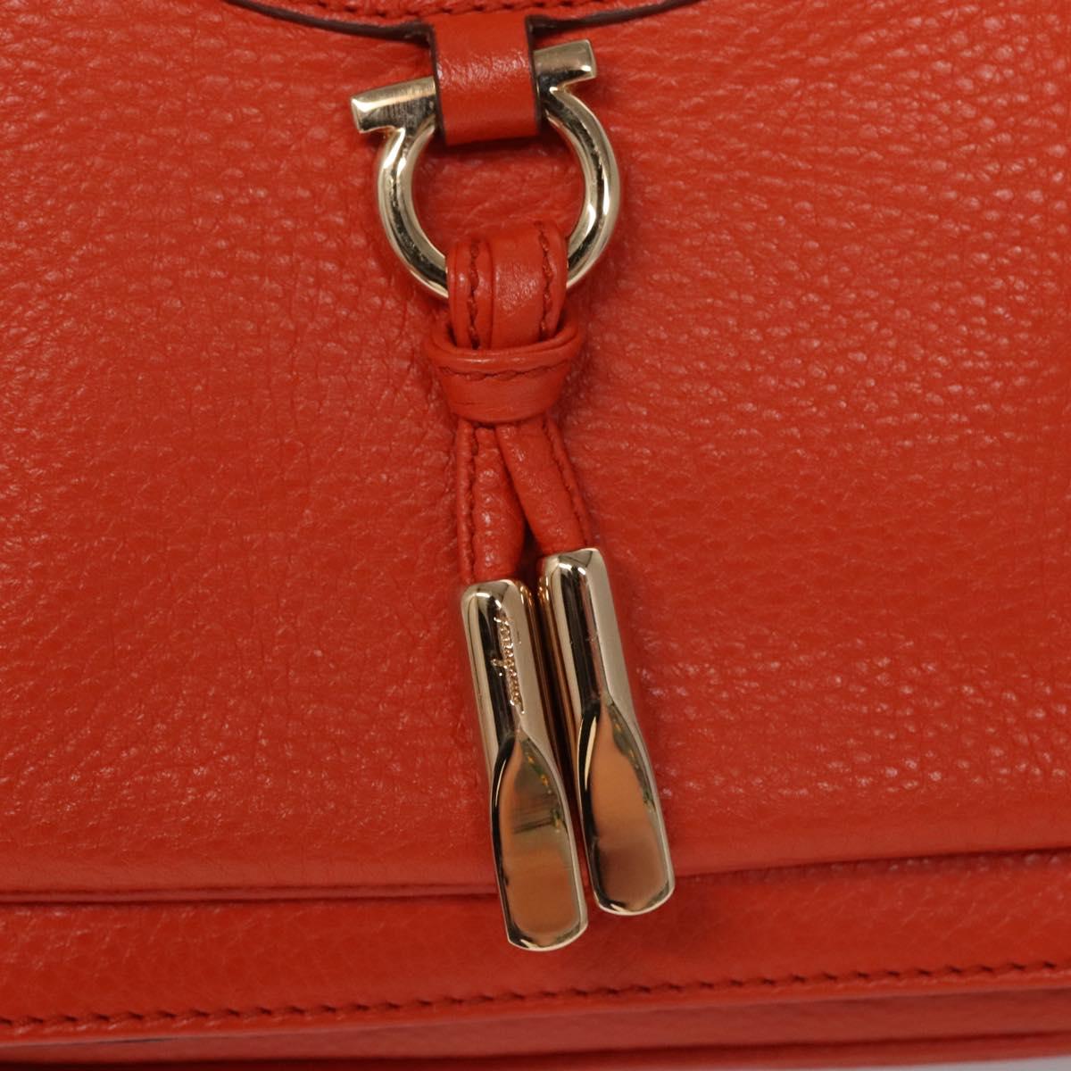 Salvatore Ferragamo Orange Leather Shoulder Bag (Pre-Owned)