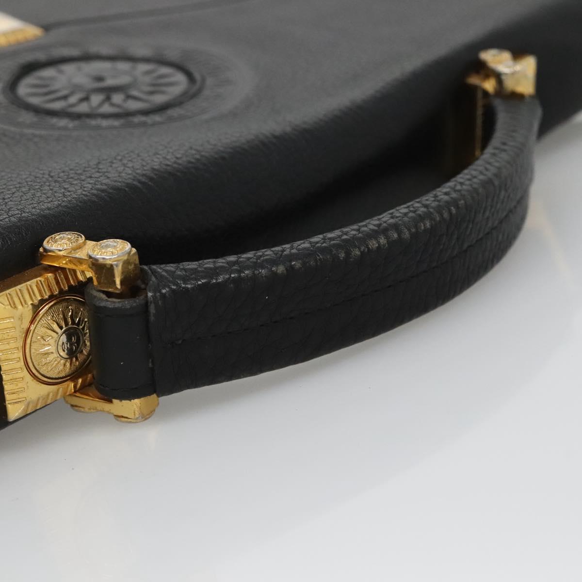 Versace Medusa Black Leather Briefcase Bag (Pre-Owned)