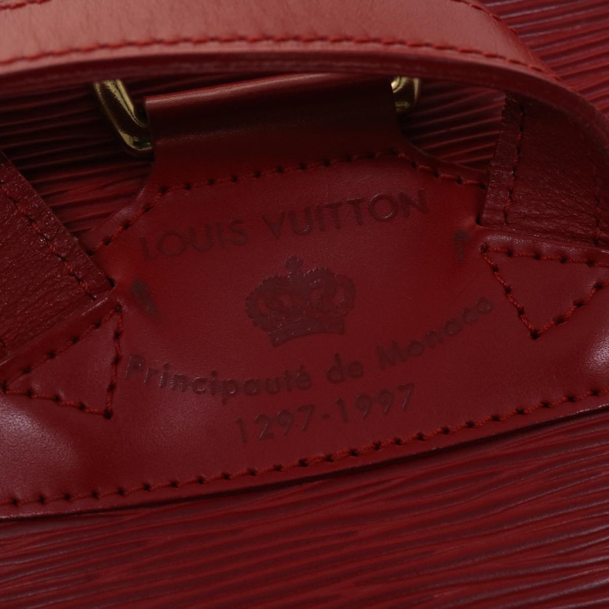Louis Vuitton Montsouris Red Leather Backpack Bag (Pre-Owned)
