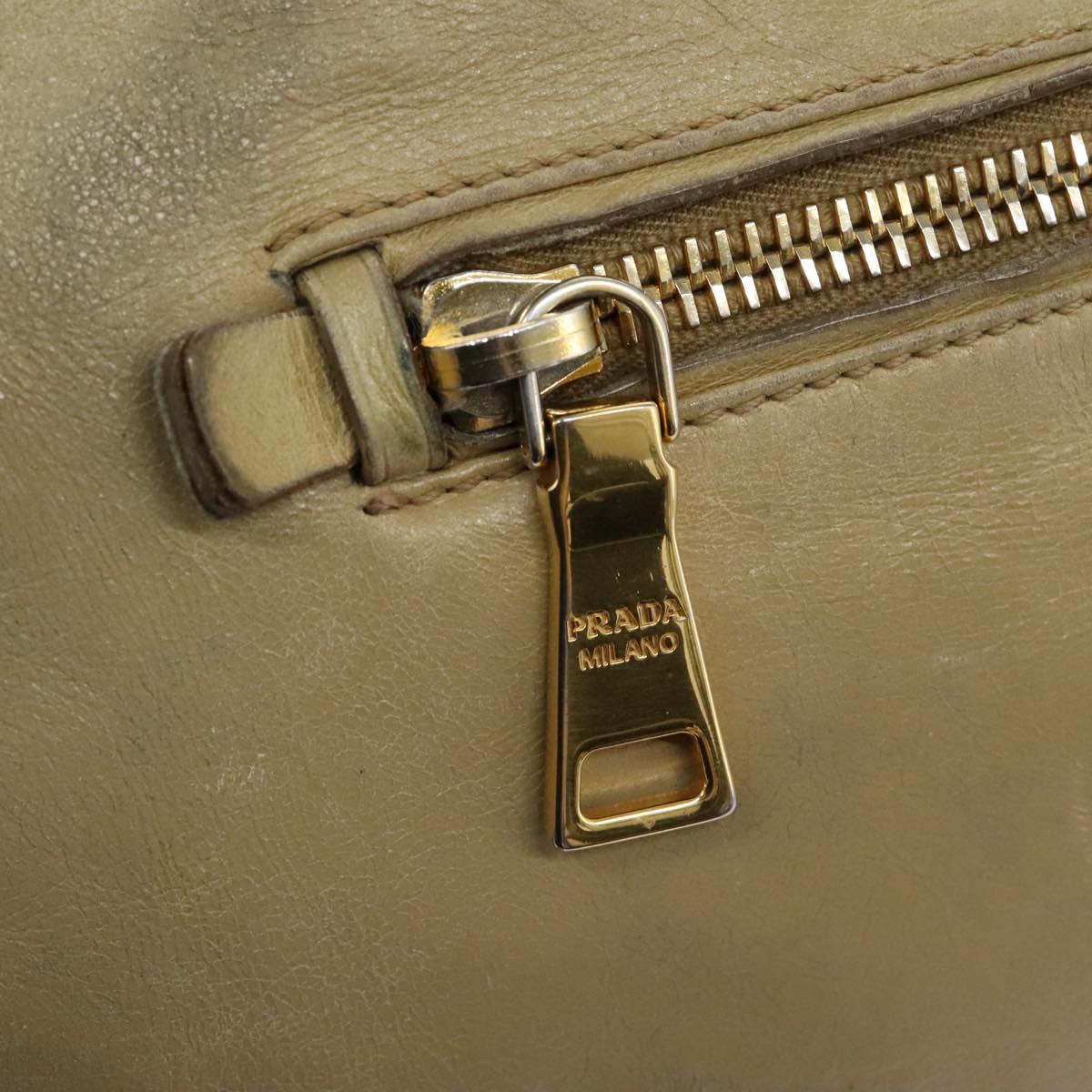 Prada Vitello Beige Leather Handbag (Pre-Owned)