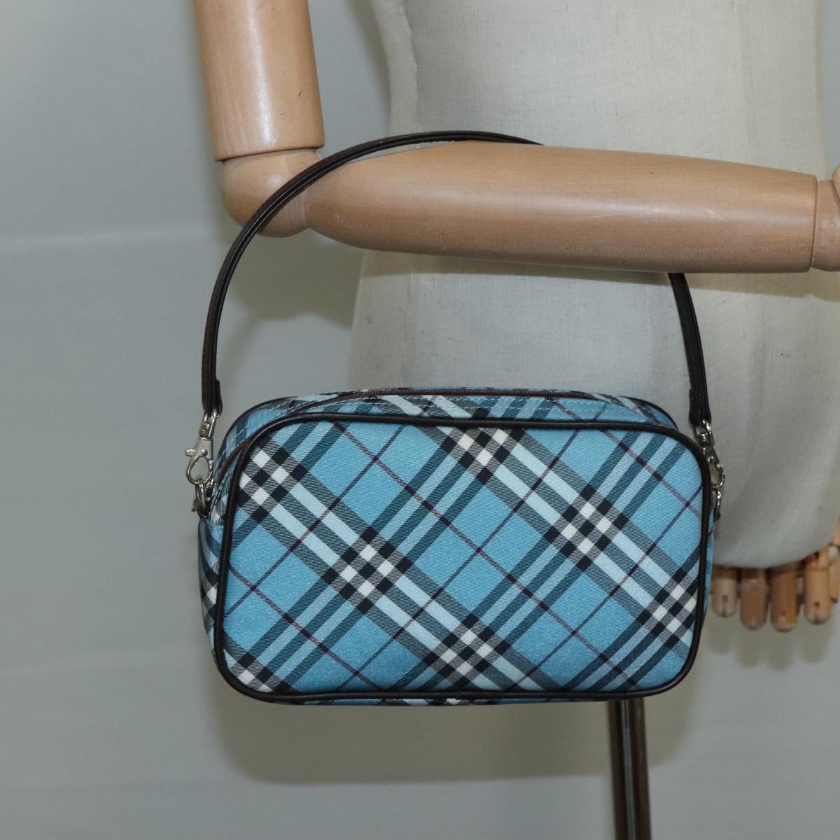 Burberry Blue Label Blue Canvas Clutch Bag (Pre-Owned)