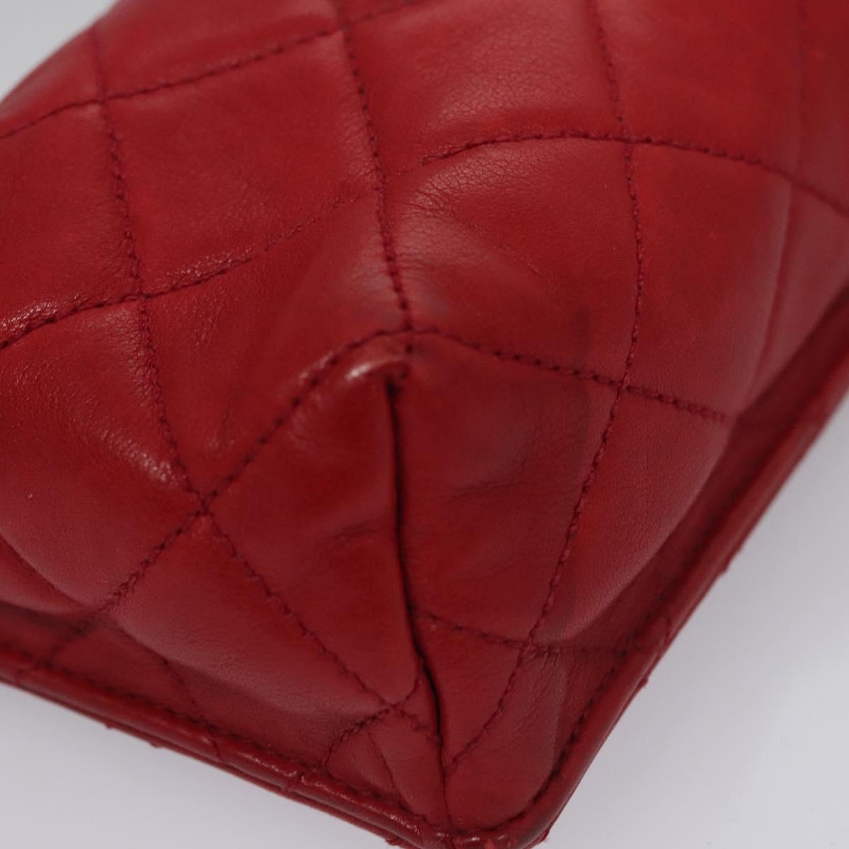 Chanel Phone Case Red Leather Clutch Bag (Pre-Owned)