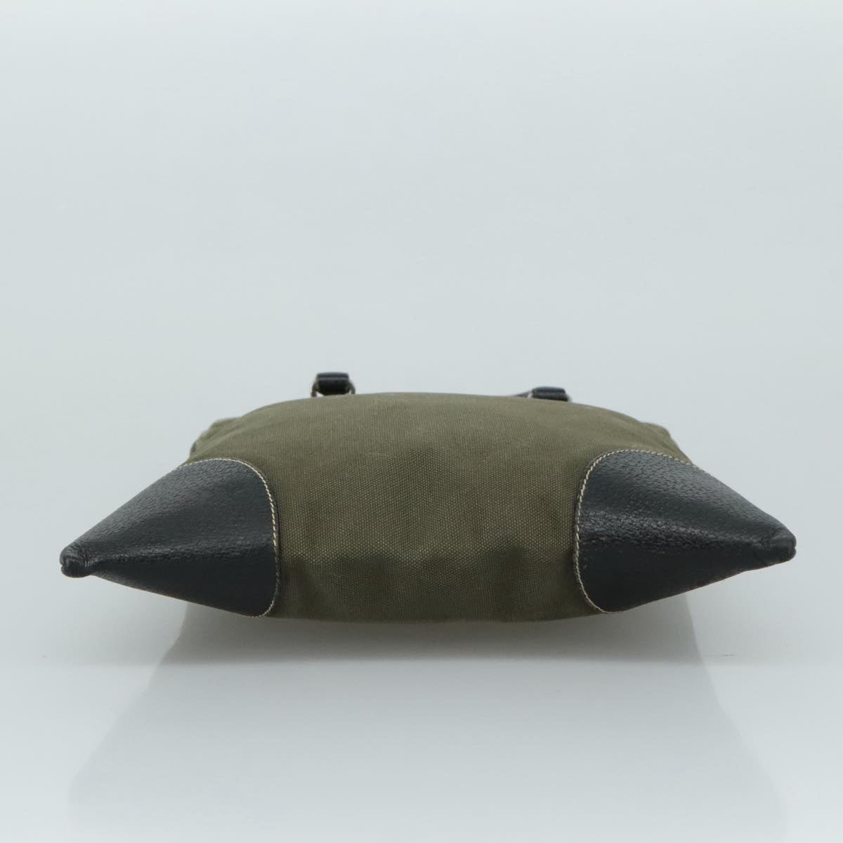 Prada Triangle Logo Khaki Canvas Handbag (Pre-Owned)