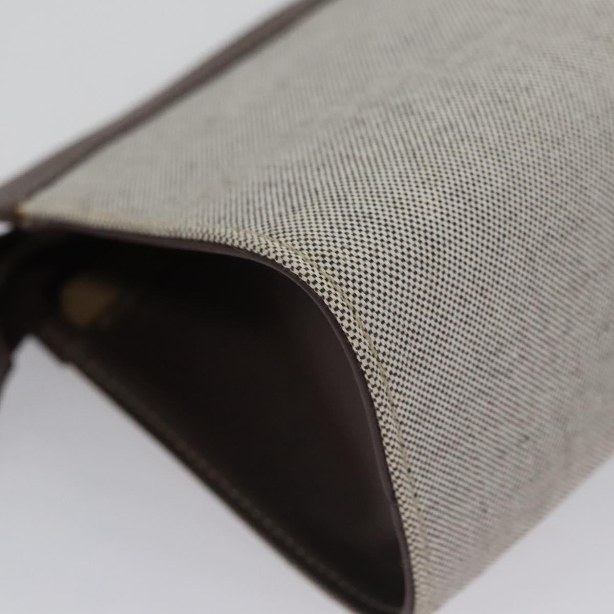 Bulgari Logo Grey Canvas Clutch Bag (Pre-Owned)
