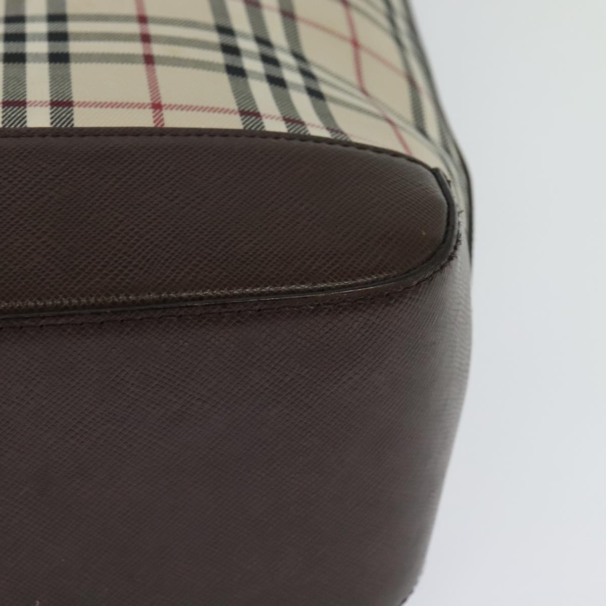 Burberry Nova Check Beige Canvas Shoulder Bag (Pre-Owned)