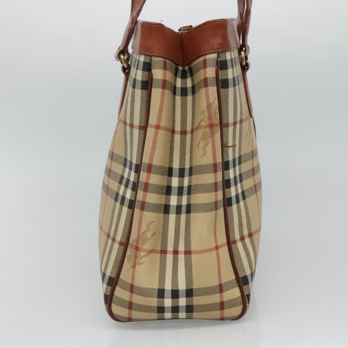 Burberry Nova Check Beige Canvas Shoulder Bag (Pre-Owned)