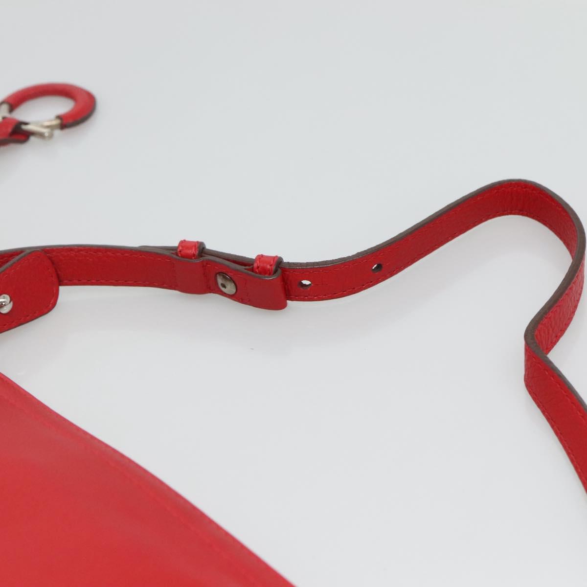 Salvatore Ferragamo Gancini Red Leather Shoulder Bag (Pre-Owned)