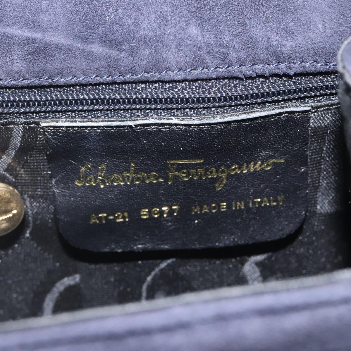 Salvatore Ferragamo Navy Suede Handbag (Pre-Owned)