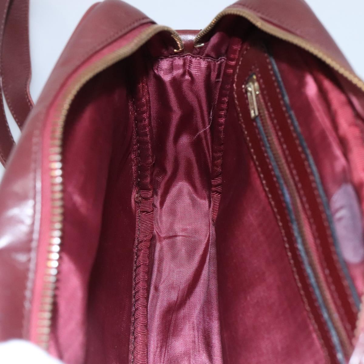Cartier Must Line Burgundy Leather Shoulder Bag (Pre-Owned)