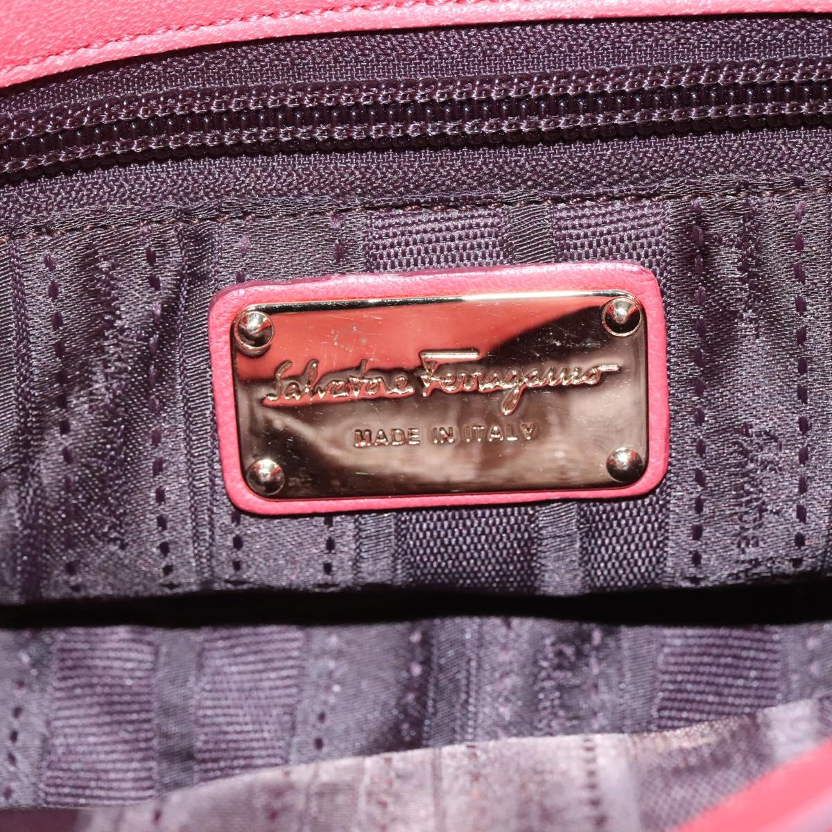 Salvatore Ferragamo Gancini Pink Leather Shoulder Bag (Pre-Owned)