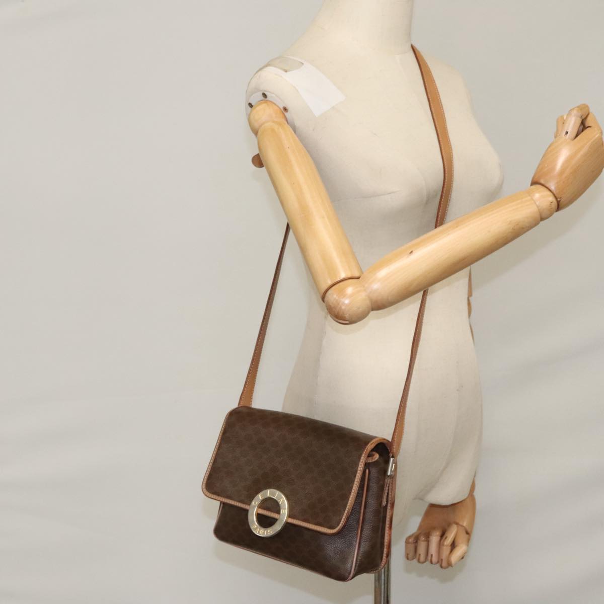 Céline Macadam Brown Canvas Shoulder Bag (Pre-Owned)