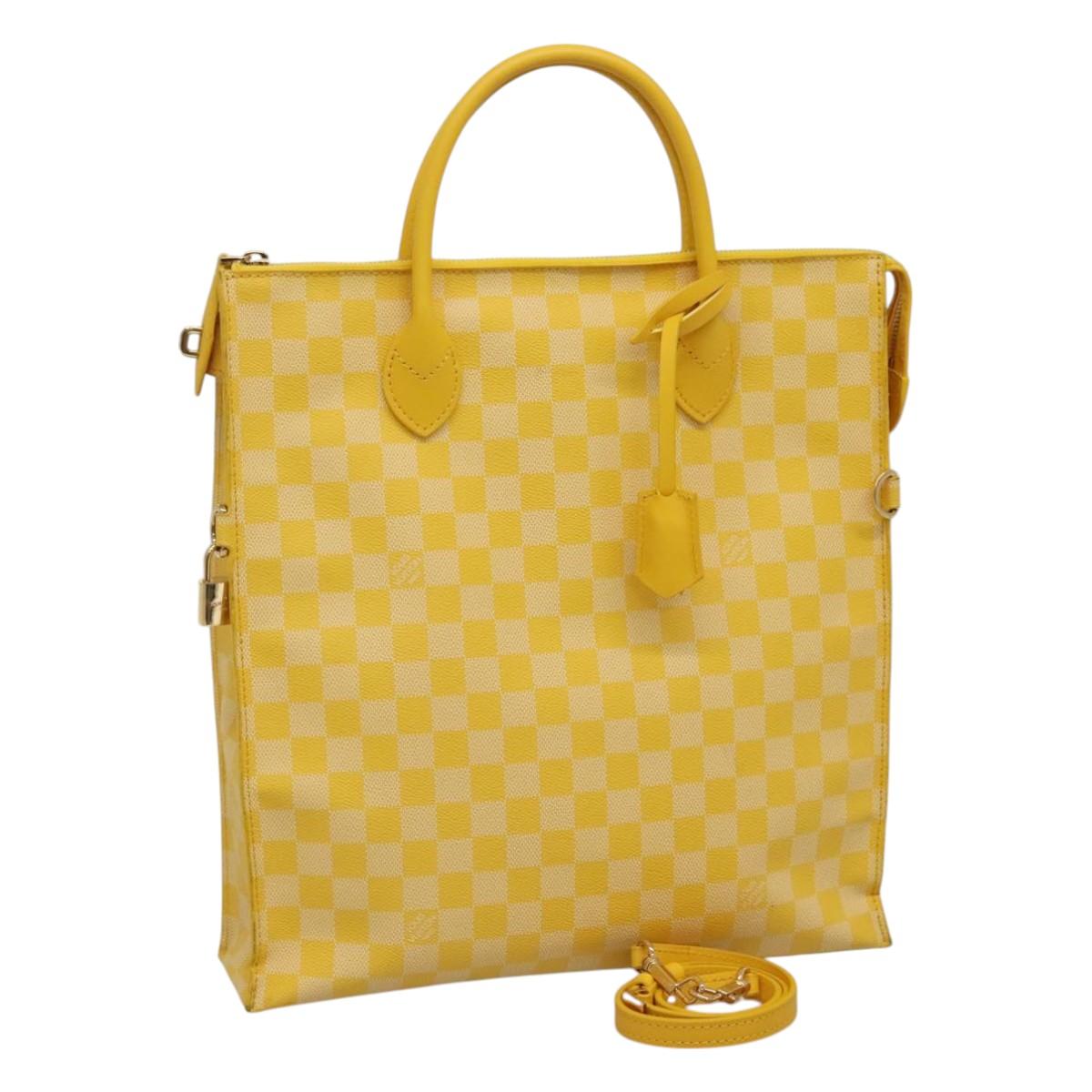 Louis Vuitton Yellow Canvas Handbag (Pre-Owned)