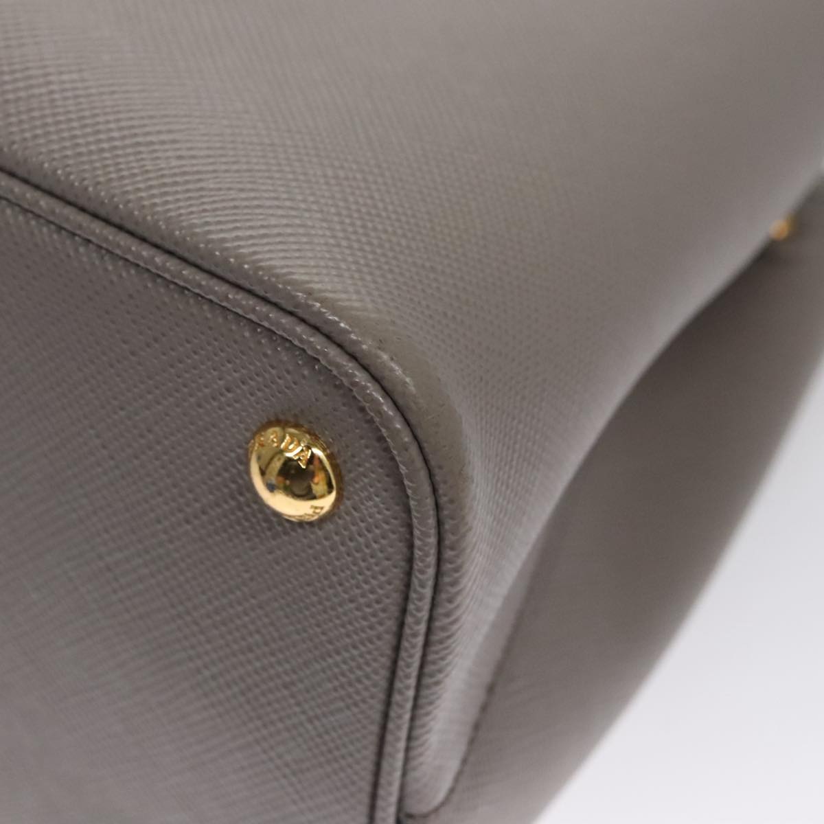 Prada Double Grey Leather Handbag (Pre-Owned)