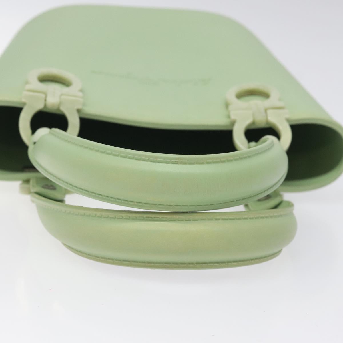 Salvatore Ferragamo Gancini Green Leather Handbag (Pre-Owned)