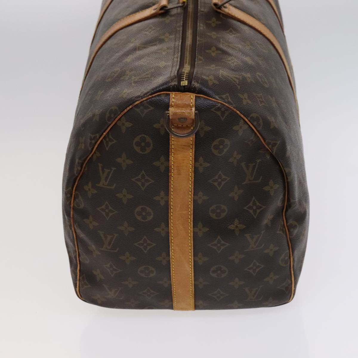 Louis Vuitton Keepall Bandouliere 55 Brown Canvas Travel Bag (Pre-Owned)