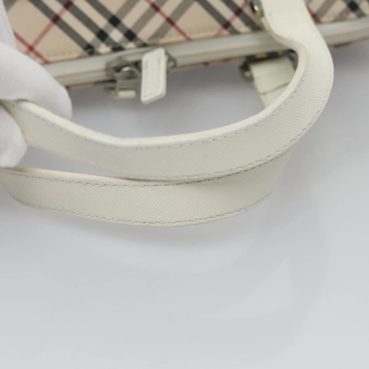 Burberry Nova Check Beige Canvas Handbag (Pre-Owned)