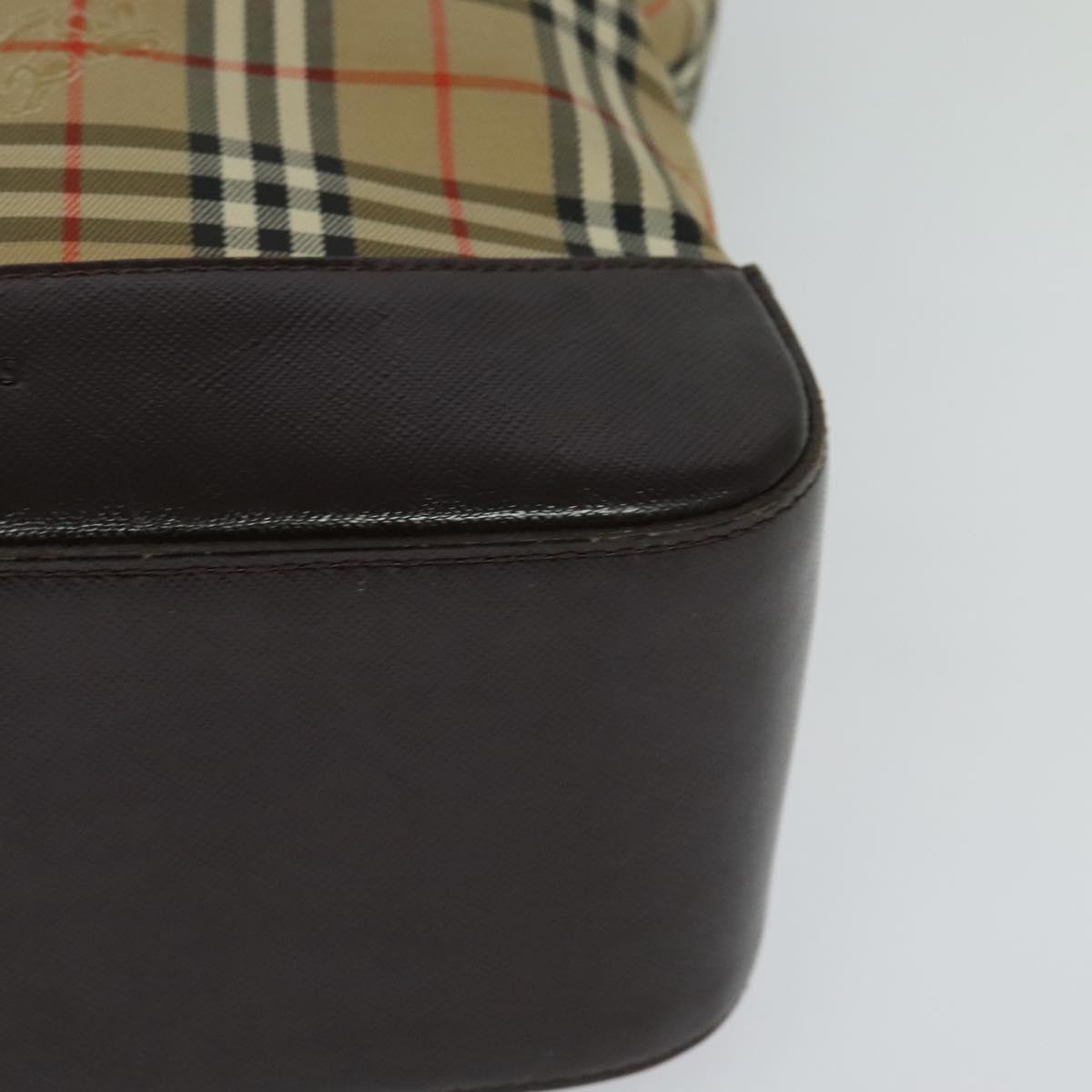 Burberry Nova Check Beige Canvas Shoulder Bag (Pre-Owned)